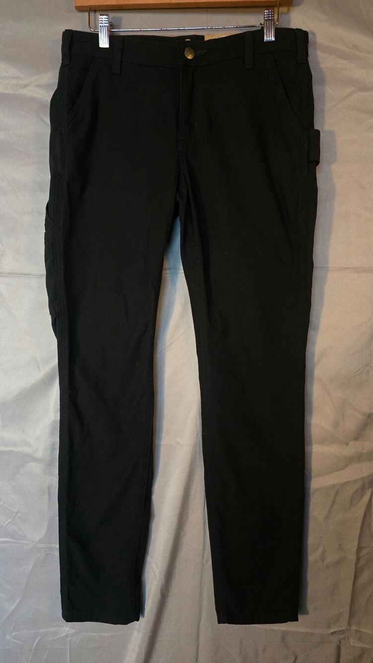 Carhartt Crawford Slim Fit Skinny Leg Carpenter Pants Womens 8 Black Stretch